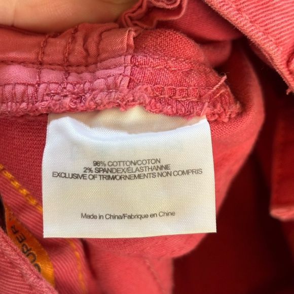 EUC Tory Burch “Ivy Super Skinny” Low Rise Ankle Jeans Sz 28 (Bright Coral Red) - Picture 13 of 16